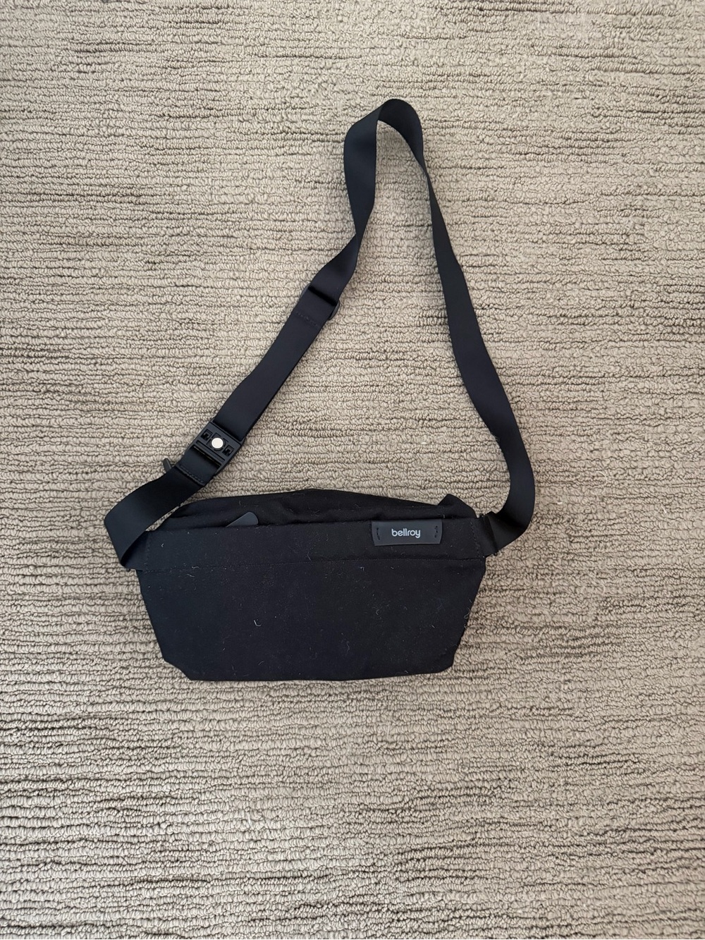Bellroy Black Minimalist Sling Bag for Men